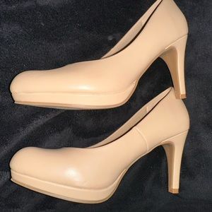 Beige Platform High Heels